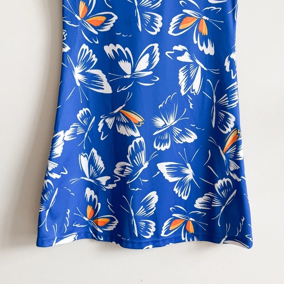 ADIDAS x FARM RIO • Butterfly Print Mini Dress in Blue • XS - Picture 7 of 13